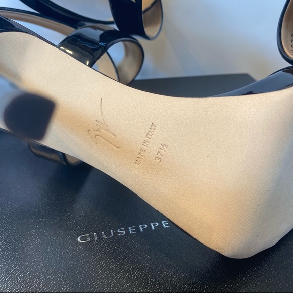 GIUSEPPE ZANOTTI Black Patent Leather Strappy Pumps - Picture 12 of 14